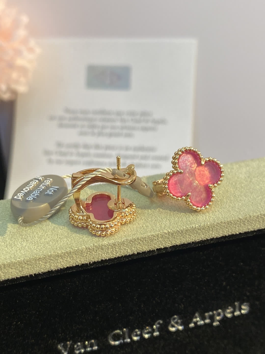 Van Cleef & Arpels Alhambra Pink Earrings